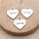 10pcs 19x16mm 2 Colors Antique Bronze Color Antique Silver Color Double Sided Love Heart Charms For DIY Jewelry Making