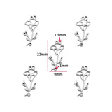 2pcs 12 styles Stainless Steel Flowers Charms Connection For Bracelets DIY Jewelry Making Supplies Jewelry Connector Bulk W433