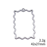 10pcs 42x27mm 4 Colors Hollowed-Out Wave Pattern Rectangular Frame Pendant For DIY Jewelry Making