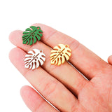 8pcs 3 color leaf Charms for Diy Jewelry Making Accessories Spray Rubber Paint leaf Pendant 21*17mm W239
