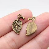 20pcs 20x10mm 2 Colors Antique Bronze Color Antique Silver Color Leaf Charms For DIY Jewelry Making