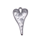 10pcs 27x14mm 5 Colors Hammered Long Heart Charms For DIY Jewelry Making