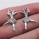 10pcs 18x28mm 2 Colors Antique Bronze Color Antique Silver Color Ballerina Ballet Charms For DIY Jewelry Making