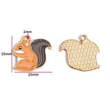 5PCS Enamel Squirrel Pinecone Charms Alloy Animal for Earrings Bracelet necklaces Pendants DIY Jewelry Making accessories W420
