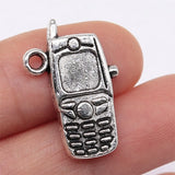 5pcs 24x16mm 2 Colors Antique Bronze Color Antique Silver Color Cell Phone Charms For DIY Jewelry Making