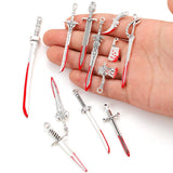 5 pcs 20 styles Halloween Zinc Alloy Bloody Dagger Color Charms Knife Pendants for DIY Bangle Bracelet necklace Findings W430