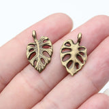 20pcs 20x12mm 2 Colors Antique Bronze Color Antique Silver Color Leaf Charms For DIY Jewelry Making
