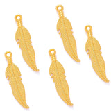 30 pcs 7 colors Feather Charms for Earring necklace Metal Pendant Fit bracelet necklace earring Jewelry making 27*6mm D320