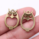 20pcs 23x16mm 2 Colors Antique Bronze Color Antique Silver Color Owl Charms For DIY Jewelry Making