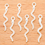 40pcs 7 Colors snake Charms For Bracelets Necklace Pendant DIY Handmade Jewelry Making accessories 4*23mm D9346