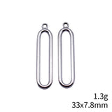20pcs 33x7.8mm 4 Colors Kc Gold Color Rhodium Color Hollowed-Out Oval Geometric Charms For DIY Jewelry Making