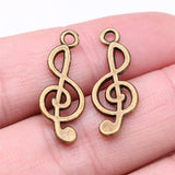 20pcs 26x10mm 5 Colors Muscial Note Treble Charms For DIY Jewelry Making
