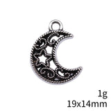 20pcs 19x14mm 2 Colors Antique Bronze Color Antique Silver Color Moon Star Charms For DIY Jewelry Making