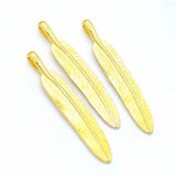 5pcs 4 colors feather Charms Pendant For Metal Alloy DIY Necklace keychain Jewelry Marking 55*10mm D327