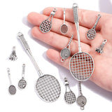 20PCS Badminton Racket Alloy Pendants for DIY Jewelry Making Necklaces Bracelets Accessories Keychains Bag Charms J531