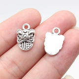 20pcs 16x10mm 2 Colors Antique Bronze Color Antique Silver Color Chinese Style Lion Dance Charms For DIY Jewelry Making