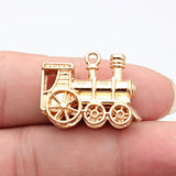 2pcs 27x21x9mm 4 Colors 3D Steam Locomotive Charms Train Pendant For DIY Jewelry Making