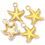 10Pcs 10Colors Zinc alloy Metal Enamel Starfish For Pendant Bracelet Necklace DIY Jewelry Making  18*15mm W237