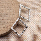 20pcs 17x17mm 4 Colors Hammered Texture Geometric Hollow Square Frame Charms