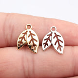 20pcs 16x13mm 2 Colors Antique Silver Color Kc Gold Color Leaf Charms For DIY Jewelry Making