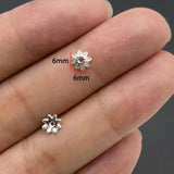 20-40pcs silver Alloy Flower Holder Partition Bead Cap Bead Holder Cap DIY Step Shaking Hairpin Hairpin Crown Accessories V149