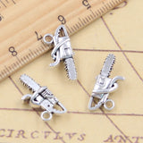 Abalorios de piezas para motosierra, 10x20x6mm, colgantes de Color plateado tibetano, fabricación de joyas antiguas, artesanía hecha a mano
