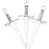 10pcs 5 Color Alloy Antique Knight Sword Charms for Jewelry Making DIY Handmade game Weapons Personality Necklace Pendant