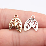 20pcs 16x13mm 2 Colors Antique Silver Color Kc Gold Color Leaf Charms For DIY Jewelry Making
