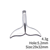 5pcs 29x32mm 2 Colors Antique Bronze Color Antique Silver Color Whale Tail Charms For DIY Jewelry Making