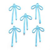 5 pcs Small High quality Spray paint Bow Charm Woman Earring Necklace Alloy Charms for Jewelry Making 32*19mm W310