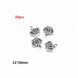 2-40pcs Ancient silver Alloy Loose Spacer Beads Gold Silver Crown Beads for Jewelry Making DIY Bracelet Handmade Accessories