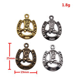 10pcs 25x19mm Gun Black Color Cowboy Boots Horse Shoe Charms For DIY Jewelry Making