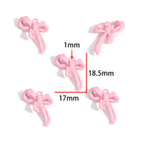 10Pcs Pink Bow Pendant Premium Alloy Jewelry Components for DIY Necklaces Earrings Bracelets and Other Jewelry Making Materials
