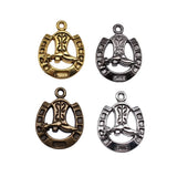 10pcs 25x19mm Gun Black Color Cowboy Boots Horse Shoe Charms For DIY Jewelry Making