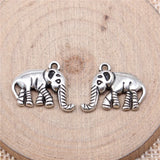 10pcs 20x16x4mm 2 Colors Antique Bronze Color Antique Silver Color Elephant Charms For DIY Jewelry Making