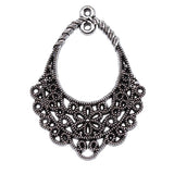 10 conectores geométricos de flores para pendientes, de 41 x 31 mm, color plata antigua, para hacer joyas hechas a mano.