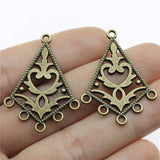 4pcs 37x27mm 2 Colors Porous Earring Connector Pendant For DIY Jewelry Making Handmade Jewelry Craft Findings