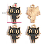 10pcs 17 styles animal Enamel Alloy cat Charm Earring Pendant DIY Keychain Necklace Jewelry Accessories W478