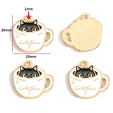 10pcs 17 styles animal Enamel Alloy cat Charm Earring Pendant DIY Keychain Necklace Jewelry Accessories W478