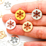 20pcs 4 Color Alloy christmas snow Charms For Earring necklace Pendants DIY Handmade Jewelry Accessories Making 14*11/17*15mm