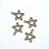 30pcs Antique Silver Plated star Charms Pendant:DIY for bracelet necklace 16*13mm L335
