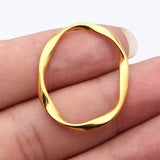10pcs 33x27mm 5 Colors Irregular Hollow Twisted Geometric Elliptical Circle Charms For DIY Jewelry Making