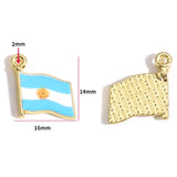 5pcs flag Football Soccer Charm Jewelry Accessories Diy Making Necklace Earring Pendant Craft Supplies Gold Plated W481