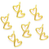 30pcs 6 Color Exquisite Heart Shaped Charm for Necklace Keyring Pendant  DIY Handmade Jewelry Accessories 13*17mm A146