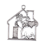 2pcs 59x52mm 2 Colors Antique Silver Color Gold Color Happy Home Charms For DIY Jewelry Making