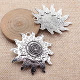 1pcs 66x65mm 3 Colors Antique Bronze Color Antique Silver Color Antique Gold Color Swirl Pattern Sun Pendant