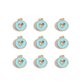 10pcs 3 styles Enamel heart-shaped Charm for Earring Keychain Necklace Pendant DIY Jewelry Accessories 14*12mm W489