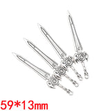 11-20pcs Mixed Styles Antique Knight Sword Anime weapon Charm for Jewelry Making DIY Handmade Weapons Personality Necklace U088