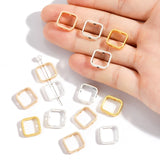 20pcs inside diameter 10mm square Frame Wrapped Bead Connect Spacers Through Hole Beading Cap DIY Bracelet for Jewelry Making