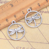 20 piezas dijes libélula odonata 23x20mm colgantes de Color plata antigua para hacer joyería tibetana hecha a mano DIY